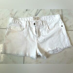 Current/Elliott, white cutoff short booty Jean denim shorts, women’s 26 waist